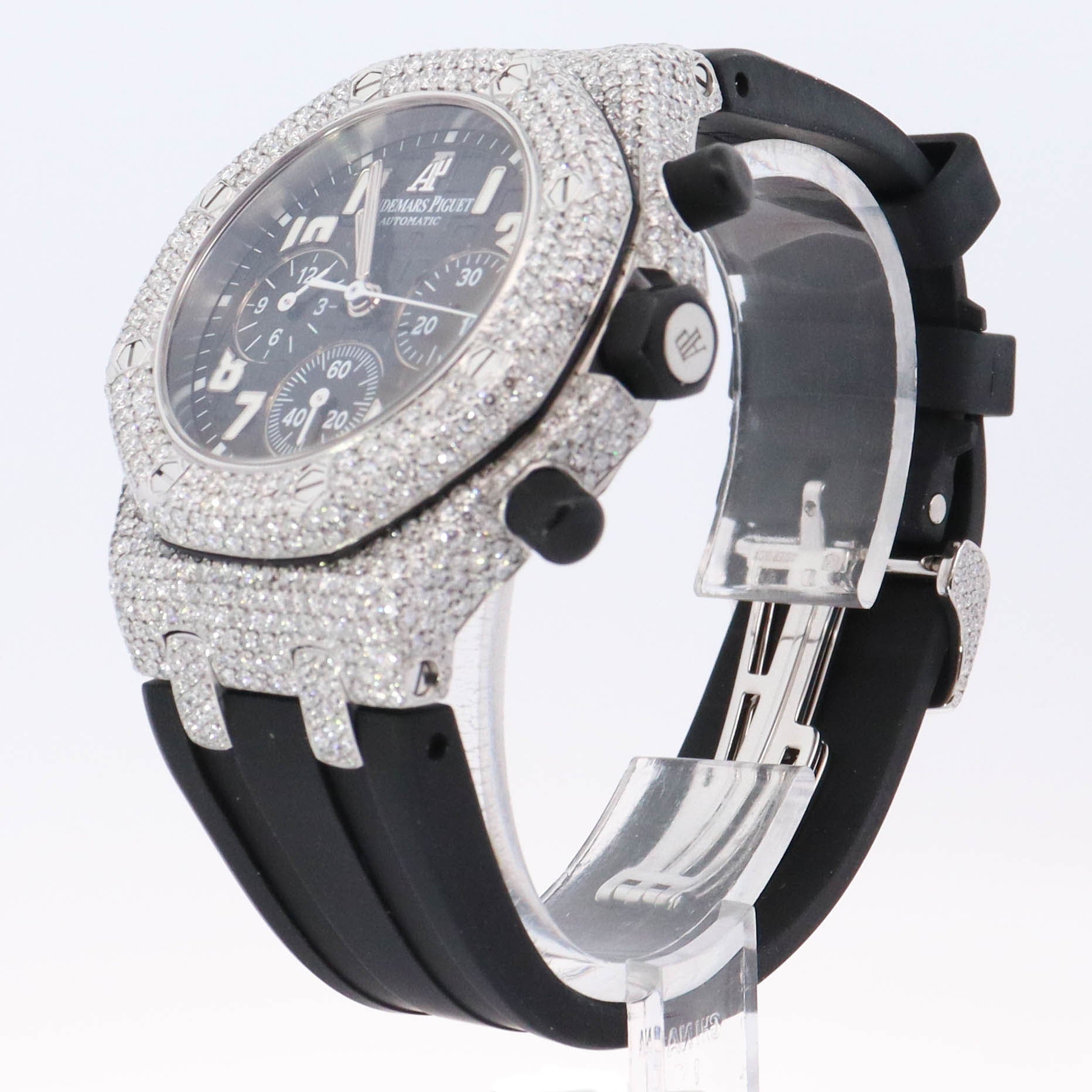 Audemars Piguet Royal Oak Offshore Lady Stainless Steel 37mm Black Chronograph Dial Watch Reference#: 26048SK.ZZ.D002CA.01 - Happy Jewelers Fine Jewelry Lifetime Warranty