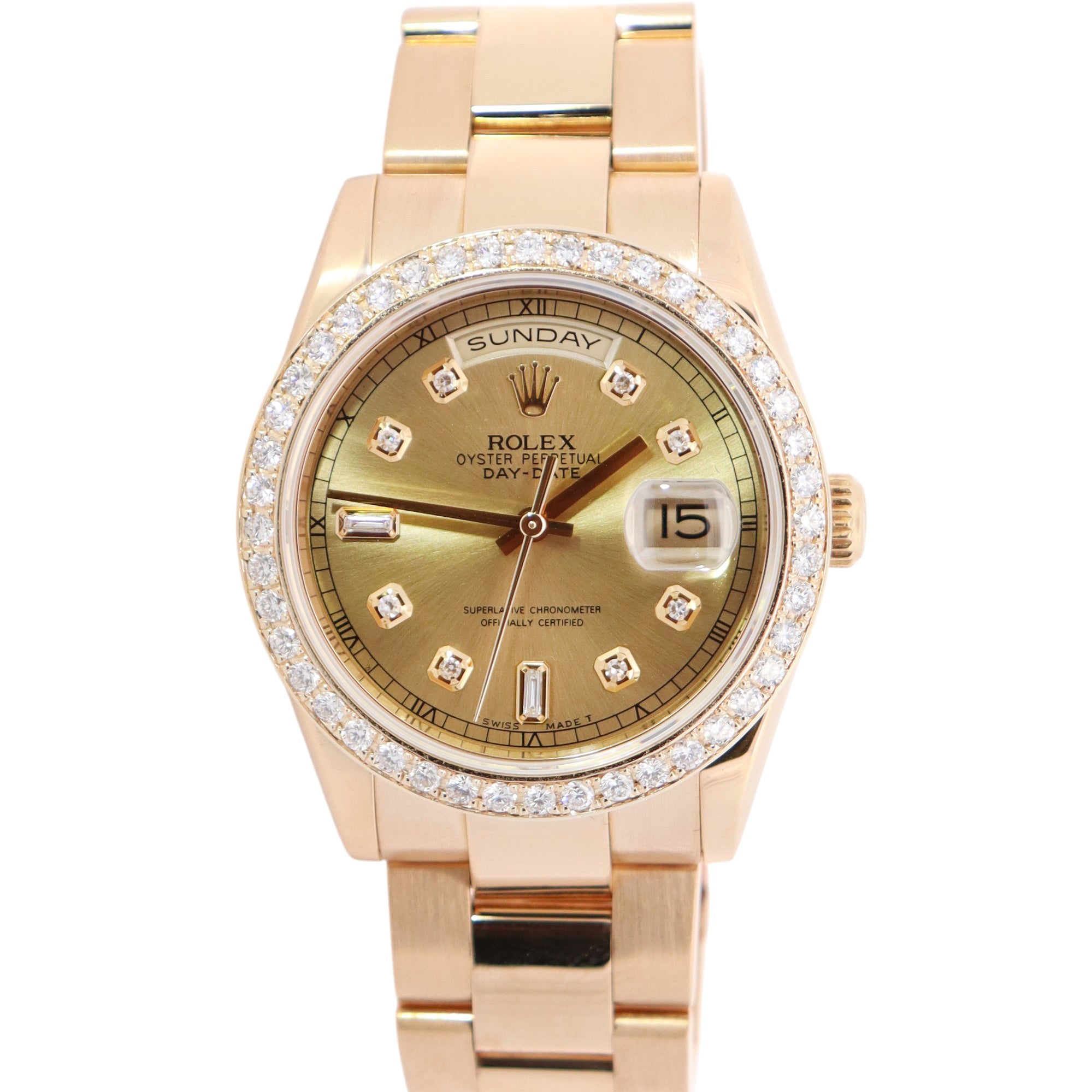 Rolex Day-Date 36mm Champagne Dial Watch Ref# 118208 - Happy Jewelers Fine Jewelry Lifetime Warranty