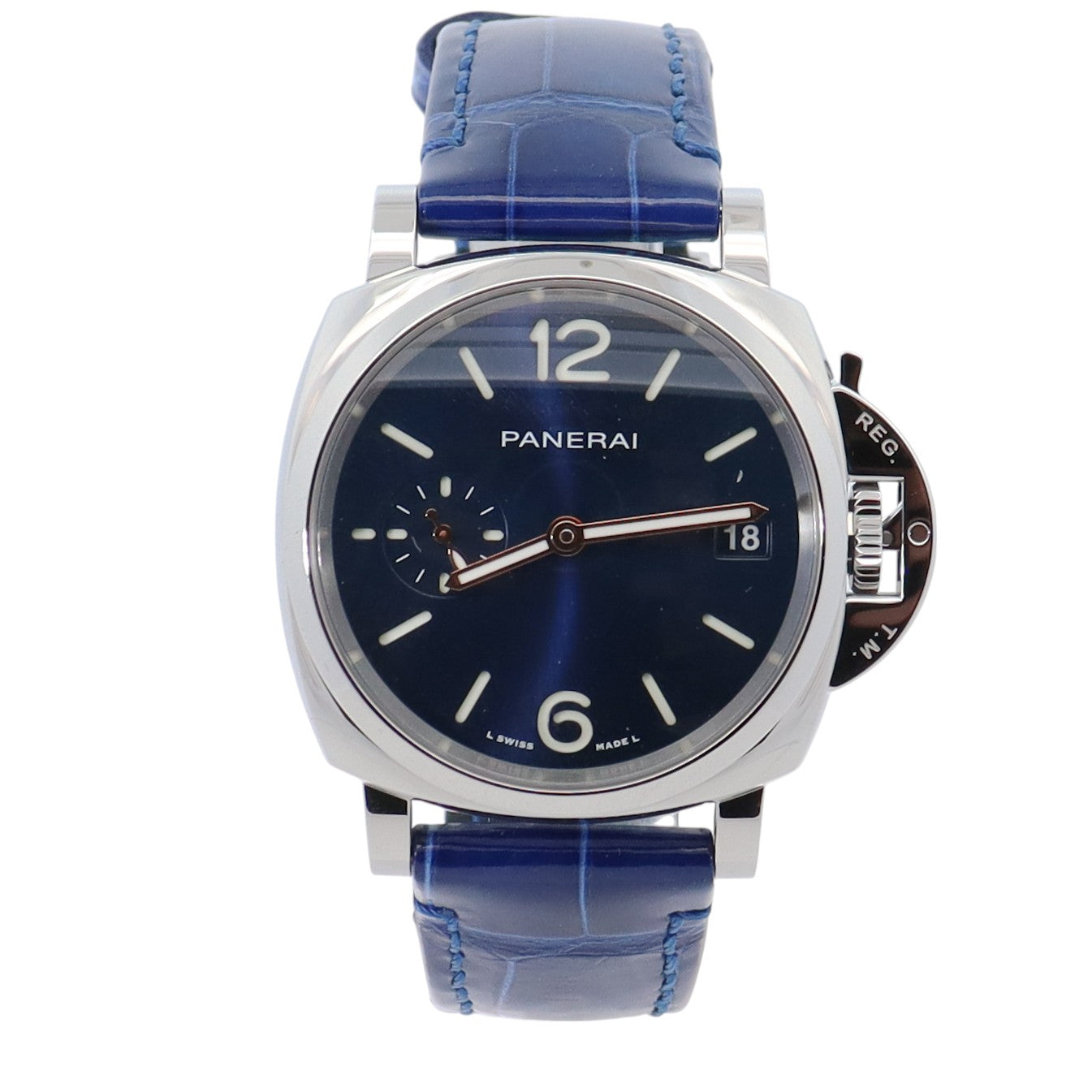 Panerai Luminor 38mm Blue Dial Watch Ref# PAM01273 - Happy Jewelers Fine Jewelry Lifetime Warranty