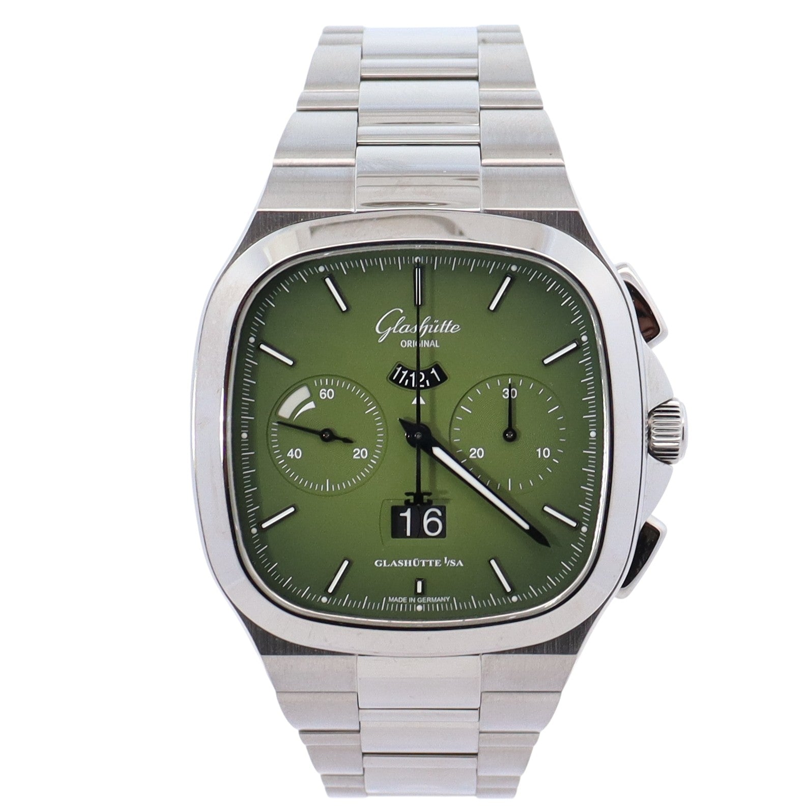 Glashutte Seventies 40mm Green Dial Watch Ref# 1-37-02-09-02-70 - Happy Jewelers Fine Jewelry Lifetime Warranty