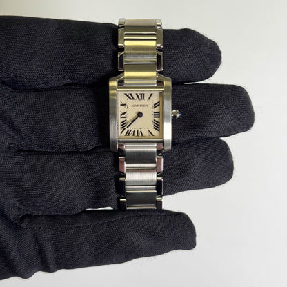 Cartier Tank 20mm Ivory Dial Watch Ref# W51008Q3