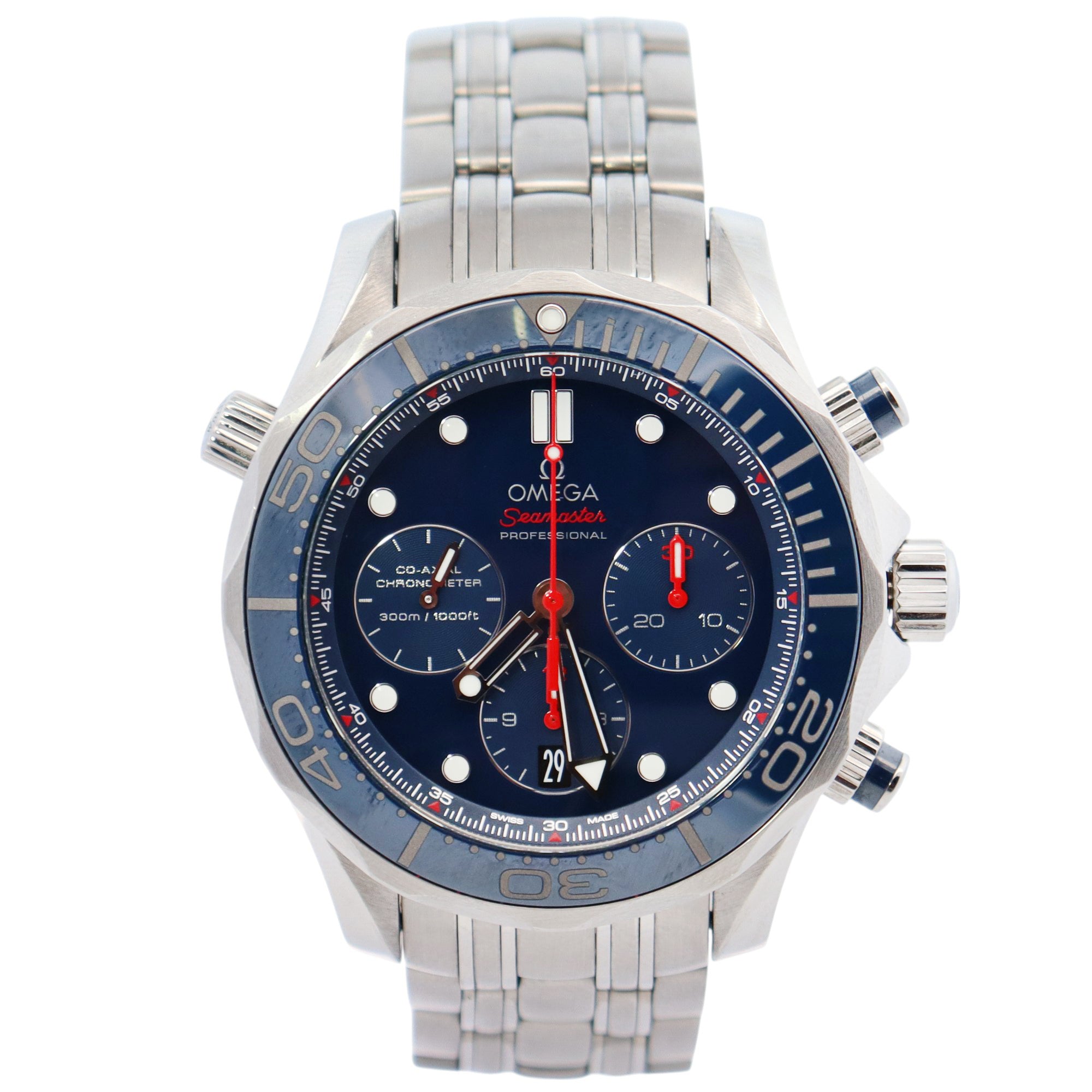 Omega Seamaster 44mm Blue Dial Watch Ref# 212.30.44.50.03.001 - Happy Jewelers Fine Jewelry Lifetime Warranty