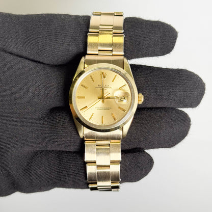 Rolex Oyster Perpetual Date 34mm Champagne Dial Watch Ref# 1550
