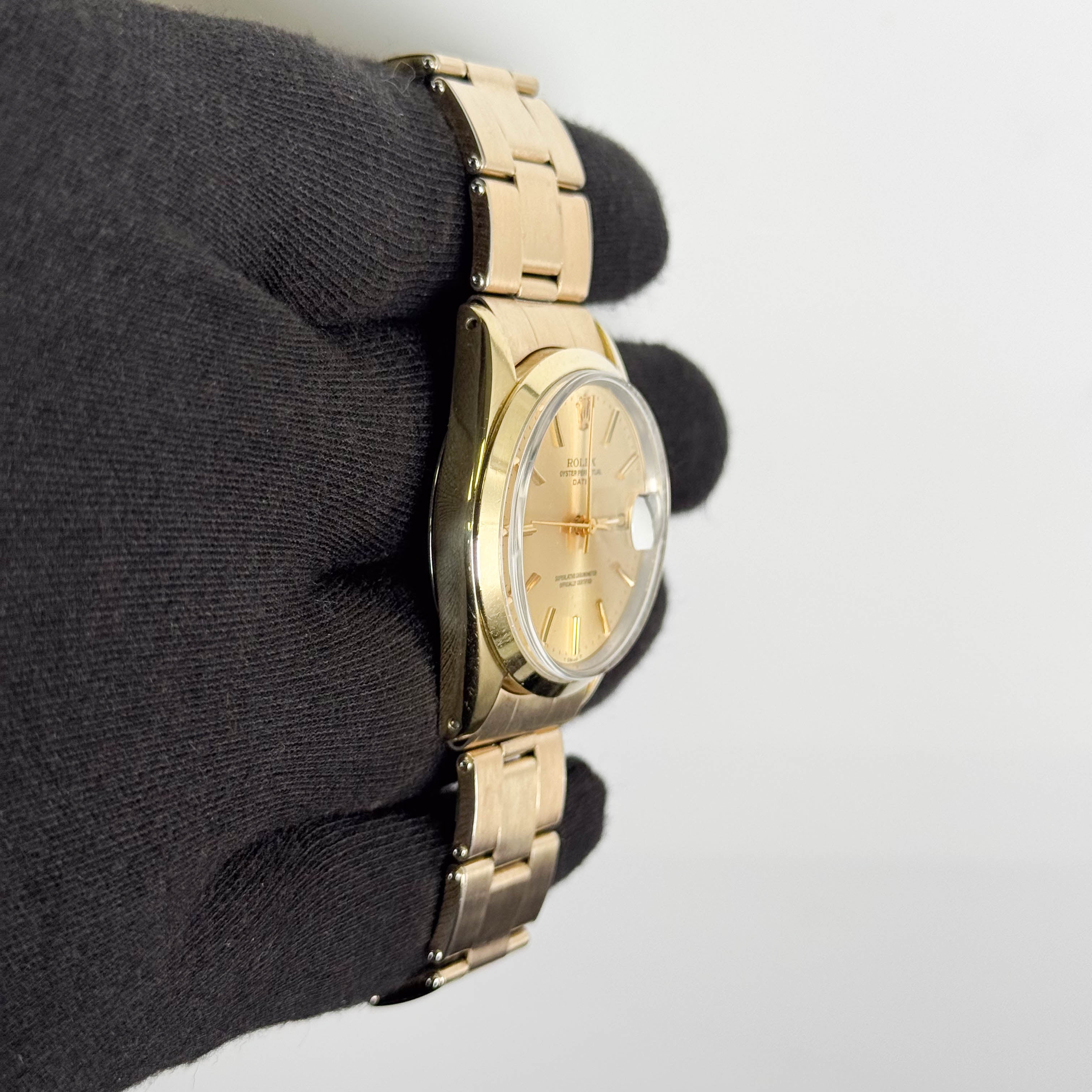 Rolex Oyster Perpetual Date 34mm Champagne Dial Watch Ref# 1550