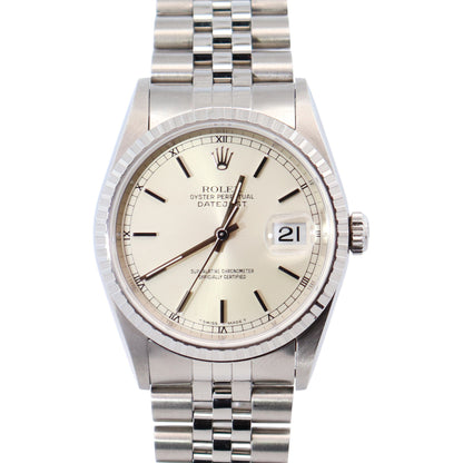 Rolex Datejust 36mm Silver Dial Watch Ref# 16220 - Happy Jewelers Fine Jewelry Lifetime Warranty