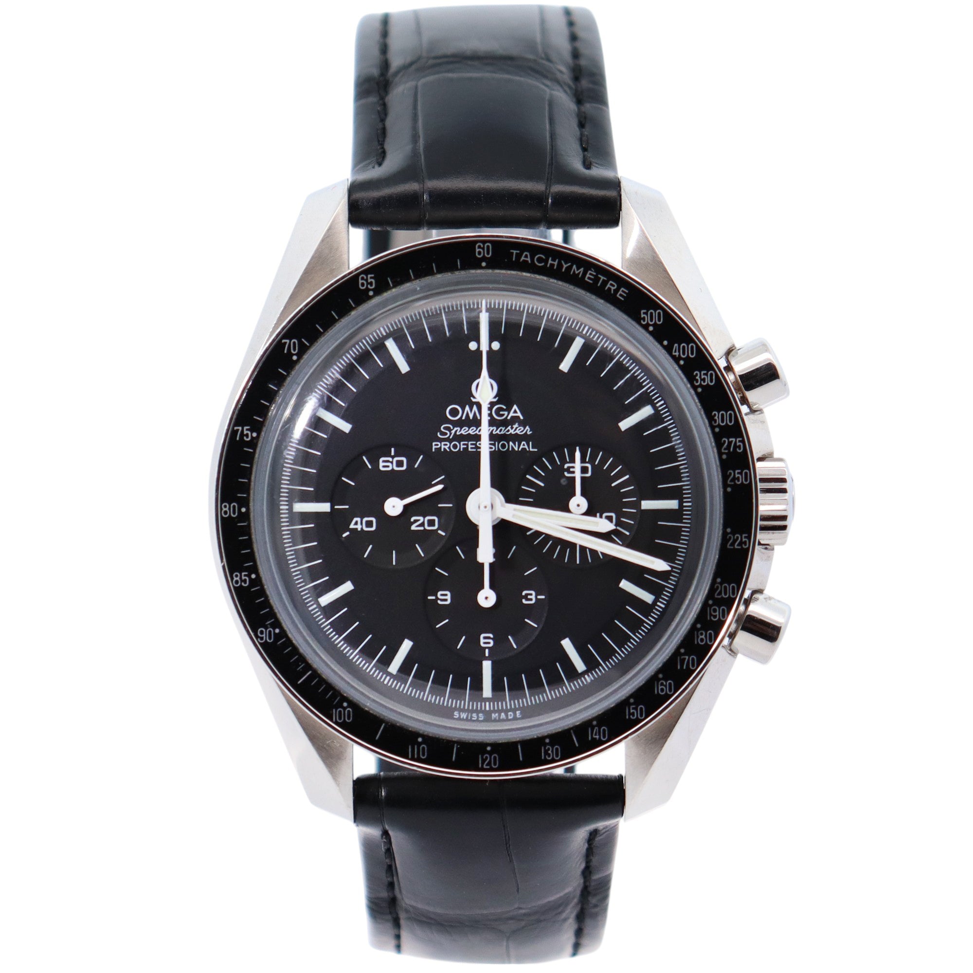 Omega Speedmaster 42mm Black Dial Watch Ref# 311.30.42.30.01.005 - Happy Jewelers Fine Jewelry Lifetime Warranty