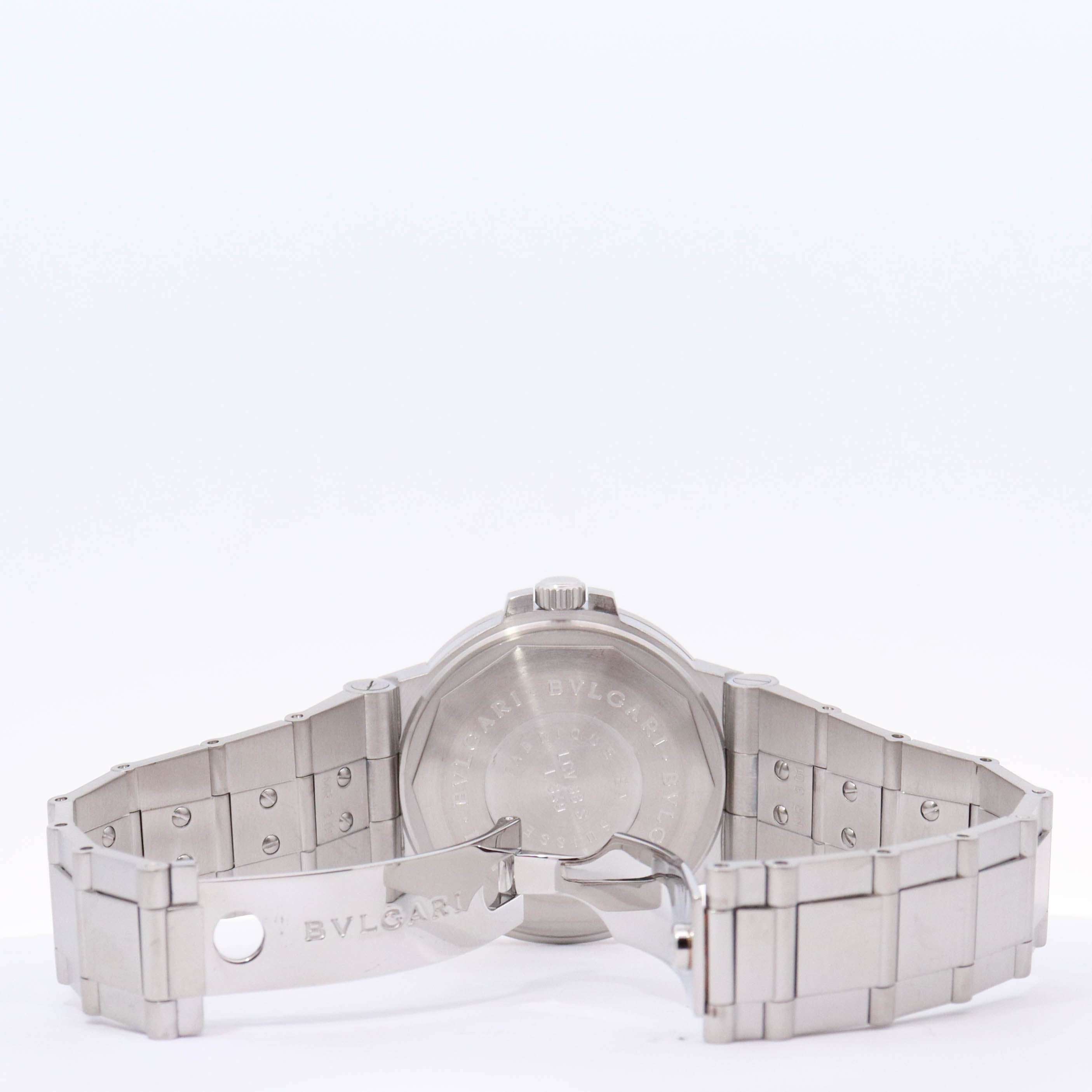 Bvlgari Bvlgari Stainless Steel 30mm White Roman & Stick Dial Watch Reference# 103711 - Happy Jewelers Fine Jewelry Lifetime Warranty