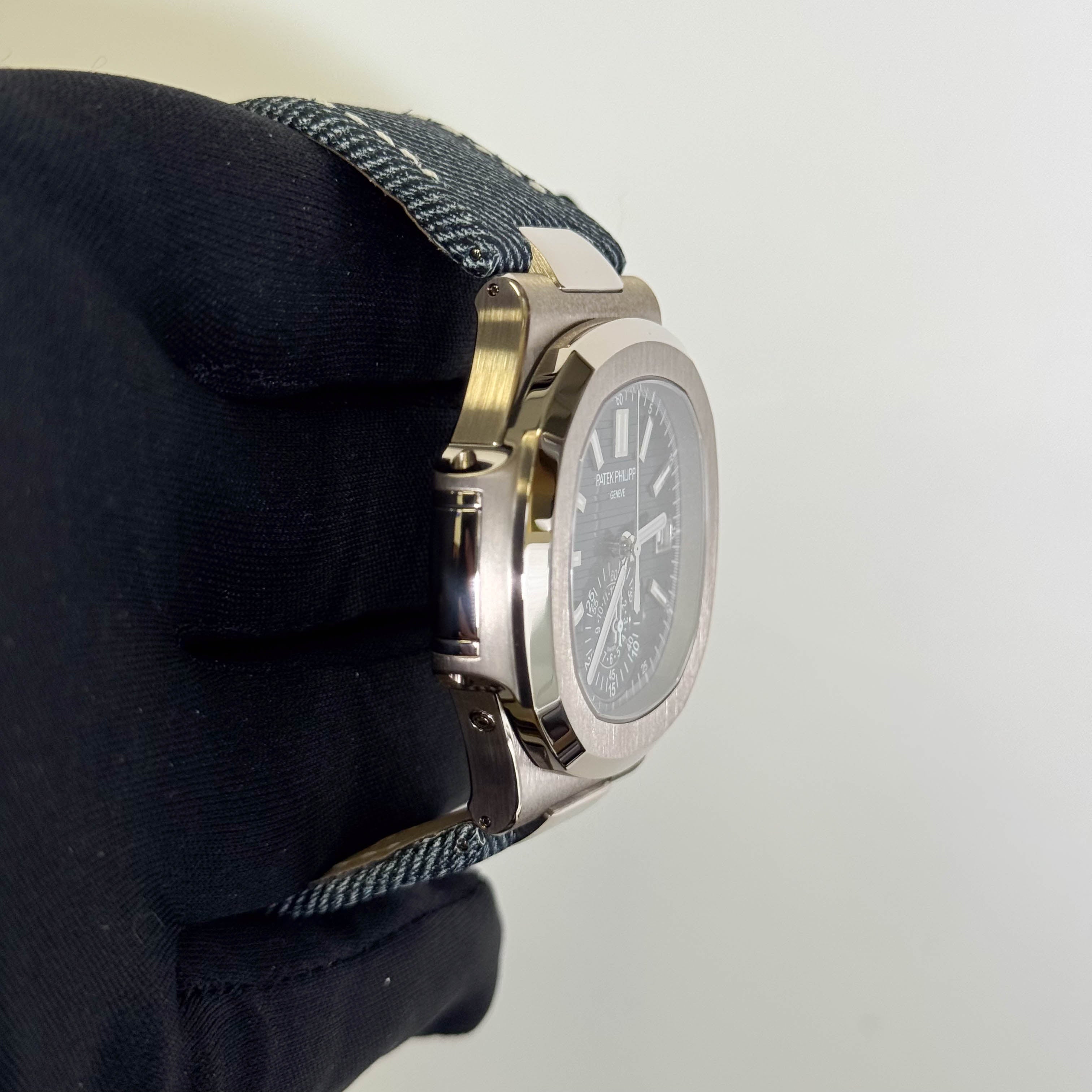 Patek Philippe Nautilus 40.5mm Blue Dial Watch Ref# 5980/60G-001