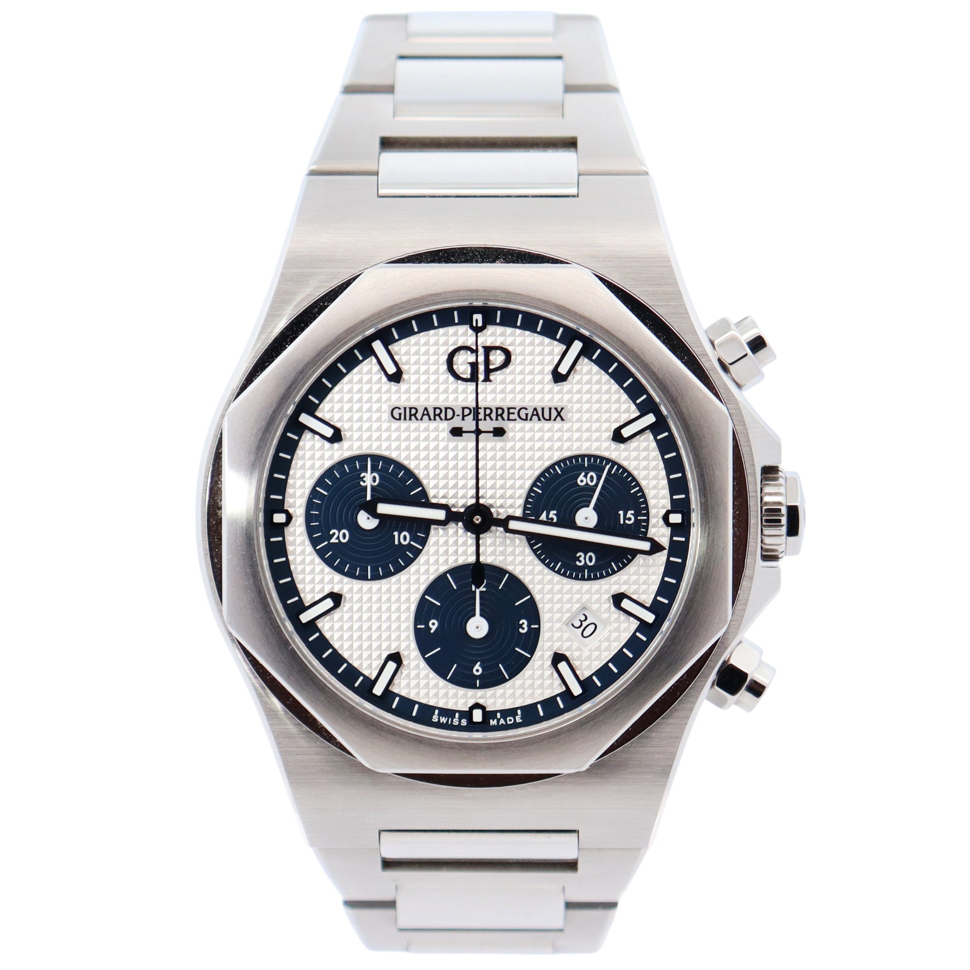 Girard Perregaux Laureato 42mm White Dial Watch Ref# 81020-11-3256-1GM - Happy Jewelers Fine Jewelry Lifetime Warranty