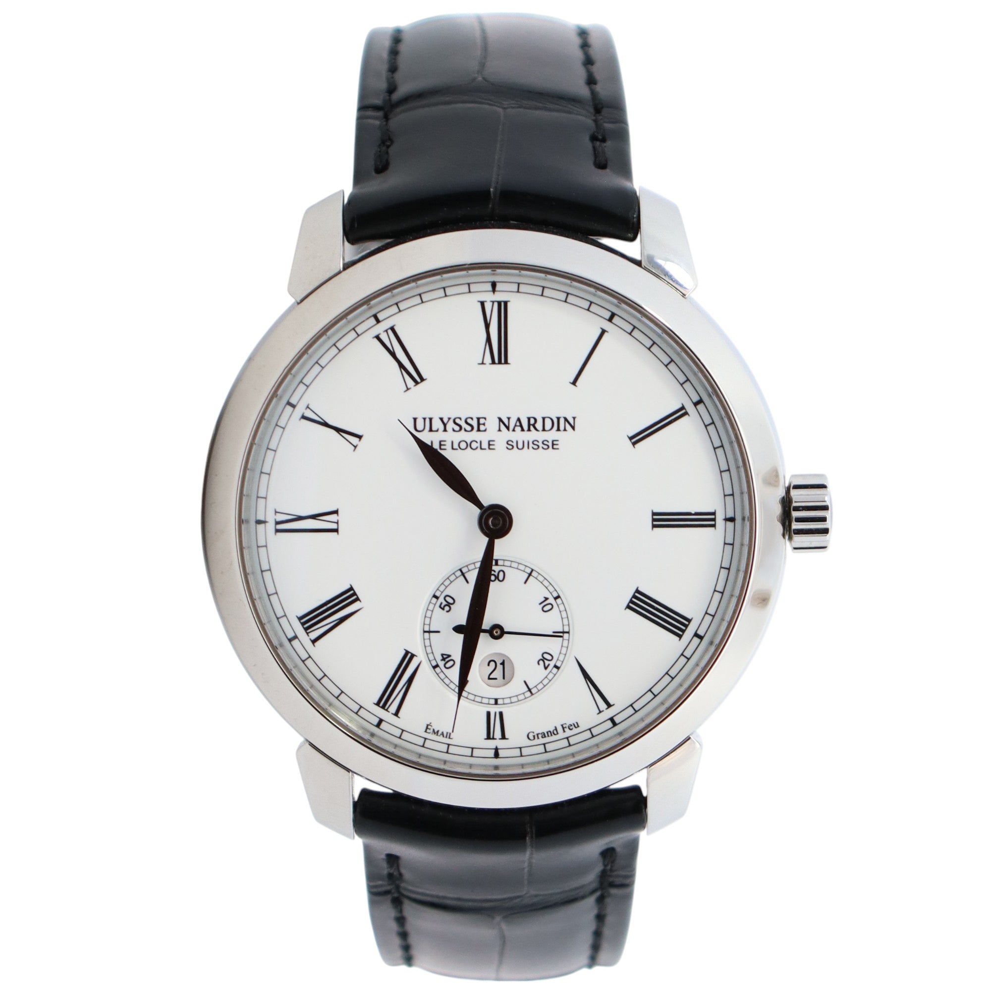 Ulysse Nardin Classico 40mm White Dial Watch Ref# 3203-136-2/E0-42 - Happy Jewelers Fine Jewelry Lifetime Warranty