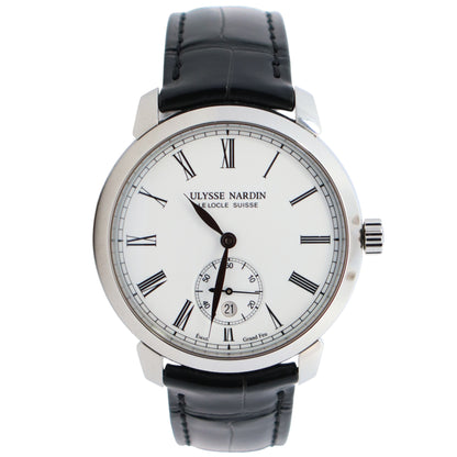 Ulysse Nardin Classico 40mm White Dial Watch Ref# 3203-136-2/E0-42 - Happy Jewelers Fine Jewelry Lifetime Warranty