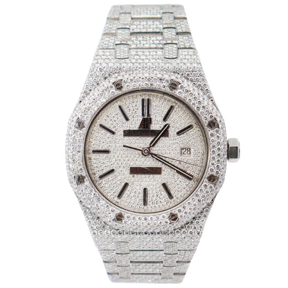 Audemars Piguet Royal Oak 41mm Pave Dial Watch Ref# 15400ST - Happy Jewelers Fine Jewelry Lifetime Warranty