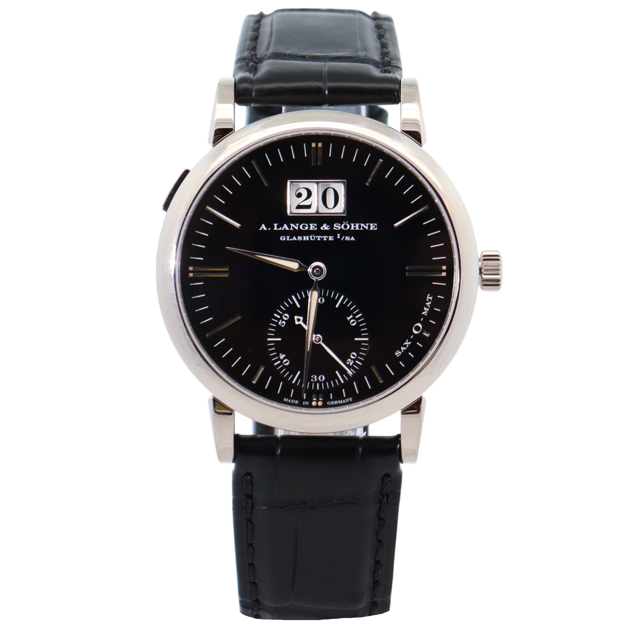 A. Lange & Sohne Saxonia 38.5mm Black Dial Watch Ref# 381.029 - Happy Jewelers Fine Jewelry Lifetime Warranty