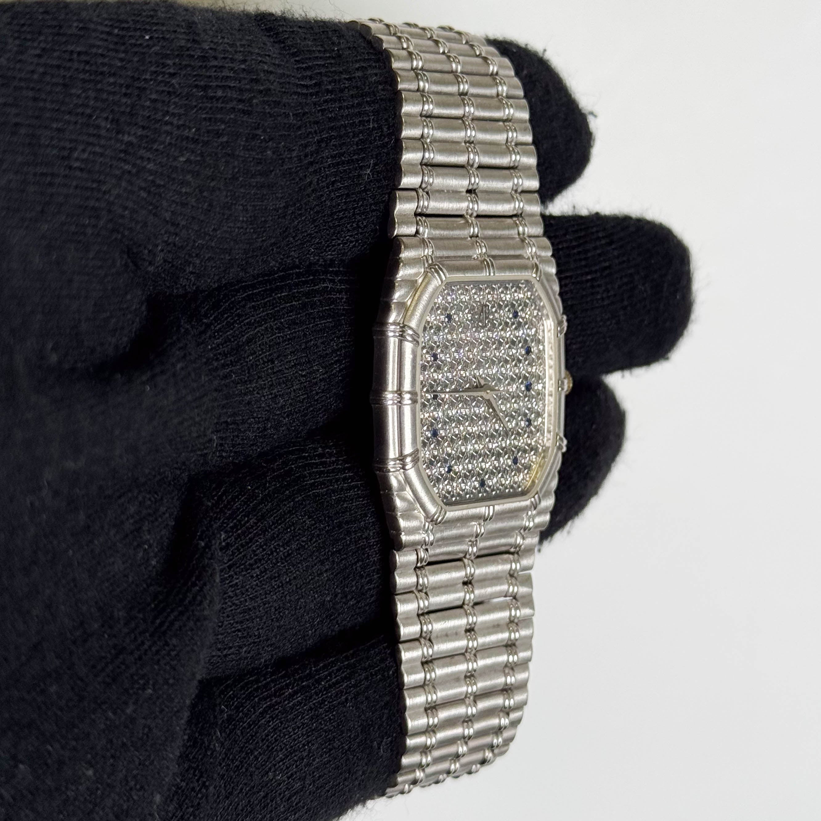 Audemars Piguet Bamboo 27mm x 32mm Factory Pave Dial Watch - Happy Jewelers Fine Jewelry Lifetime Warranty