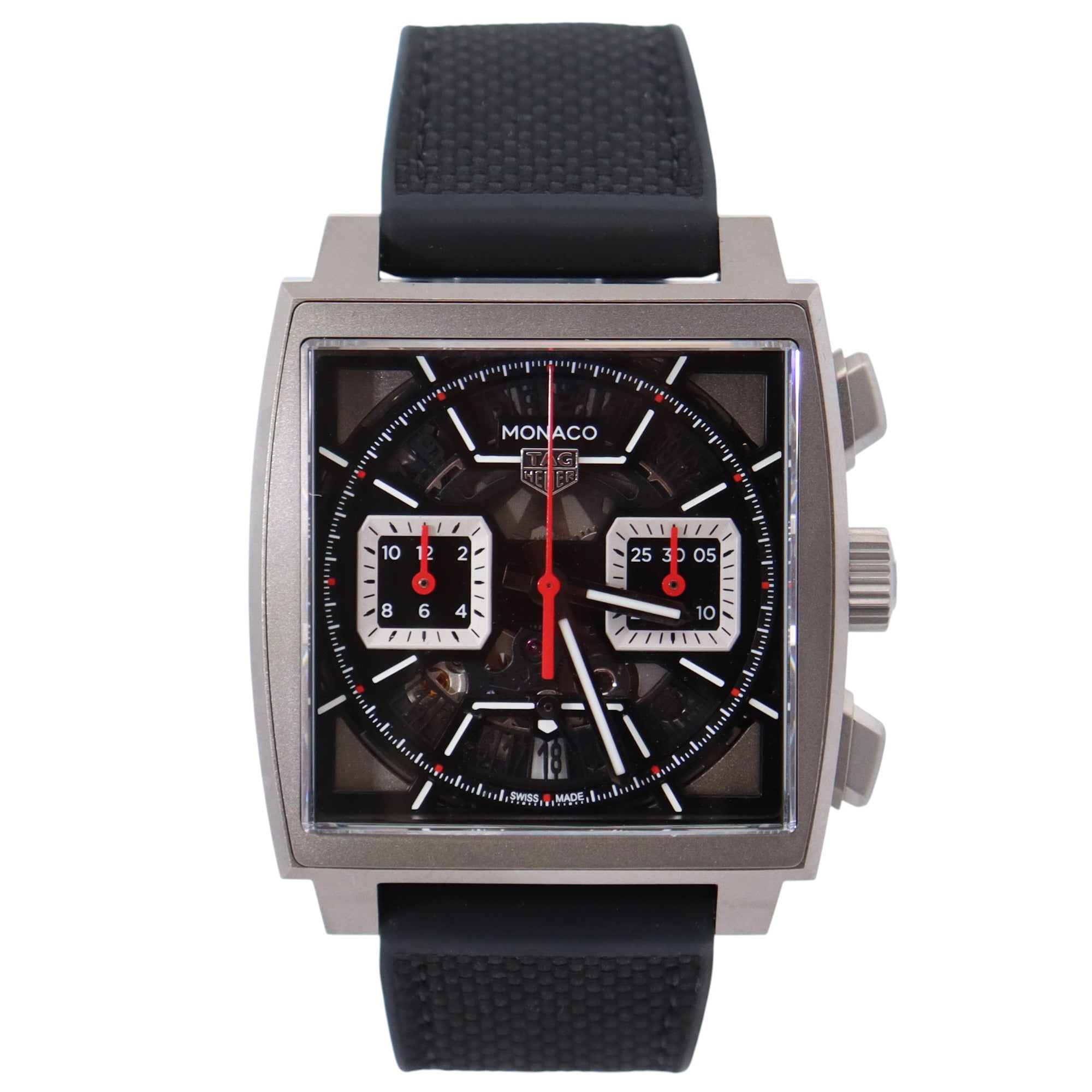 Tag Heuer Monaco 39mm Openwork Dial Watch Ref# CBL2183 - Happy Jewelers Fine Jewelry Lifetime Warranty