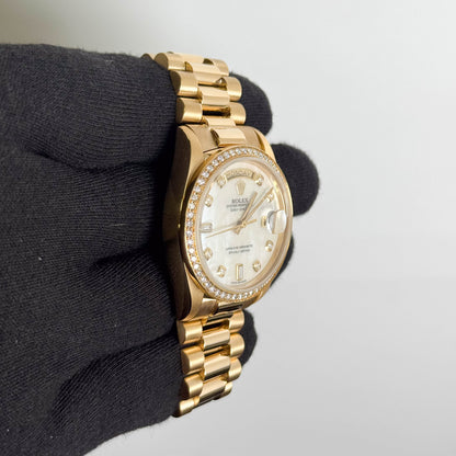 Rolex Day Date 36mm Custom MOP Dial Watch Ref# 18038