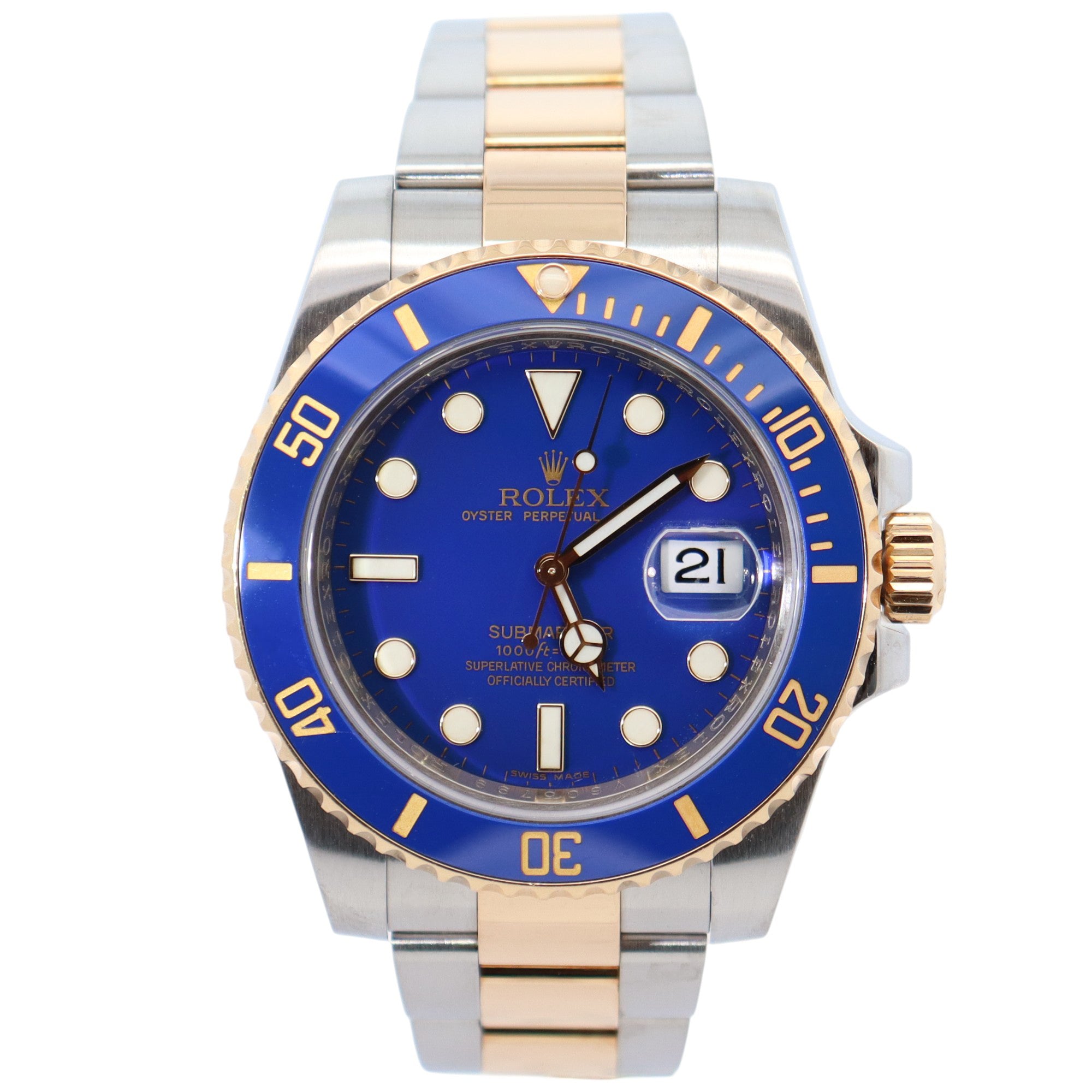 Rolex Submariner 40mm Blue Dial Watch Ref# 116613LB - Happy Jewelers Fine Jewelry Lifetime Warranty