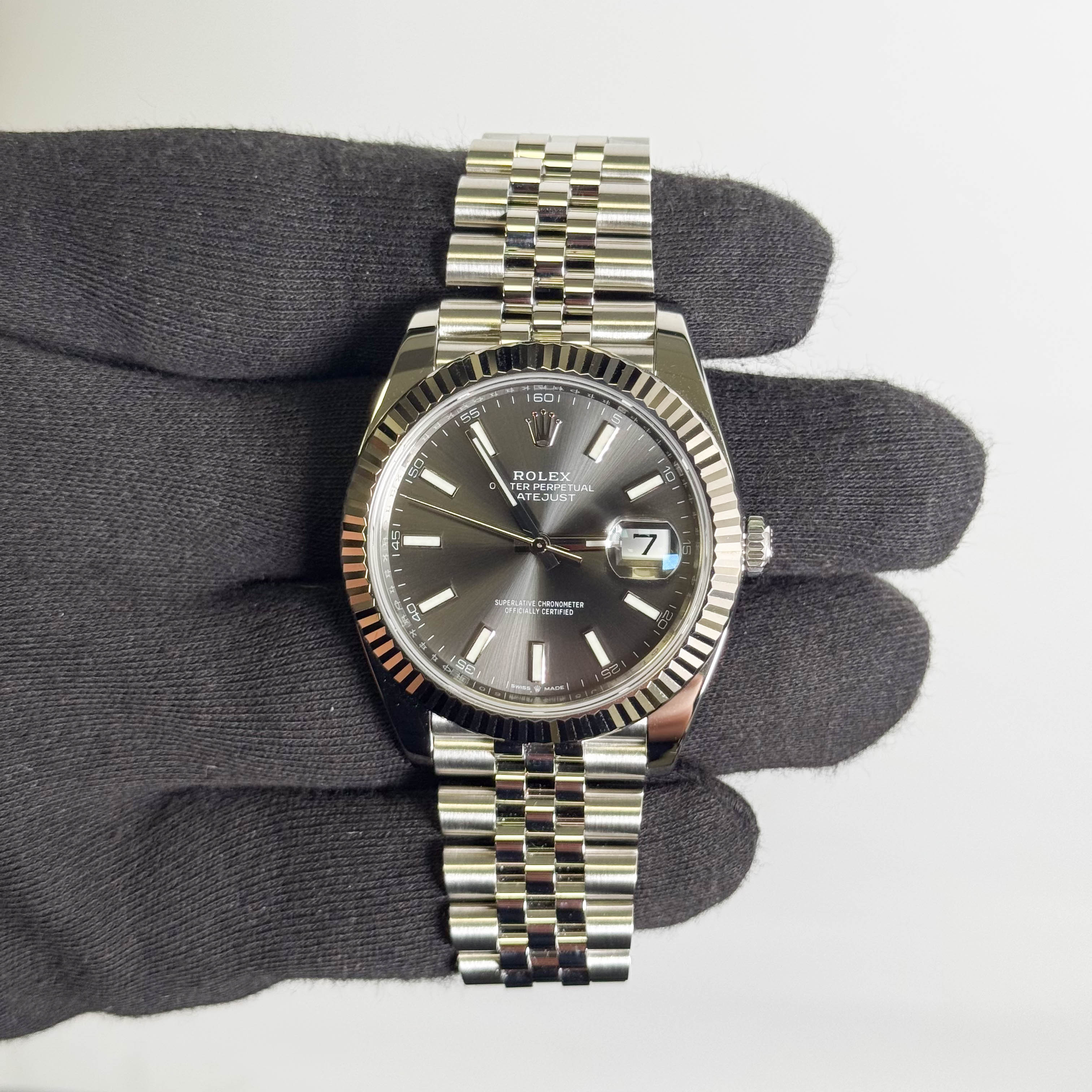 Rolex Datejust 41mm Rhodium Dial Watch Ref# 126334