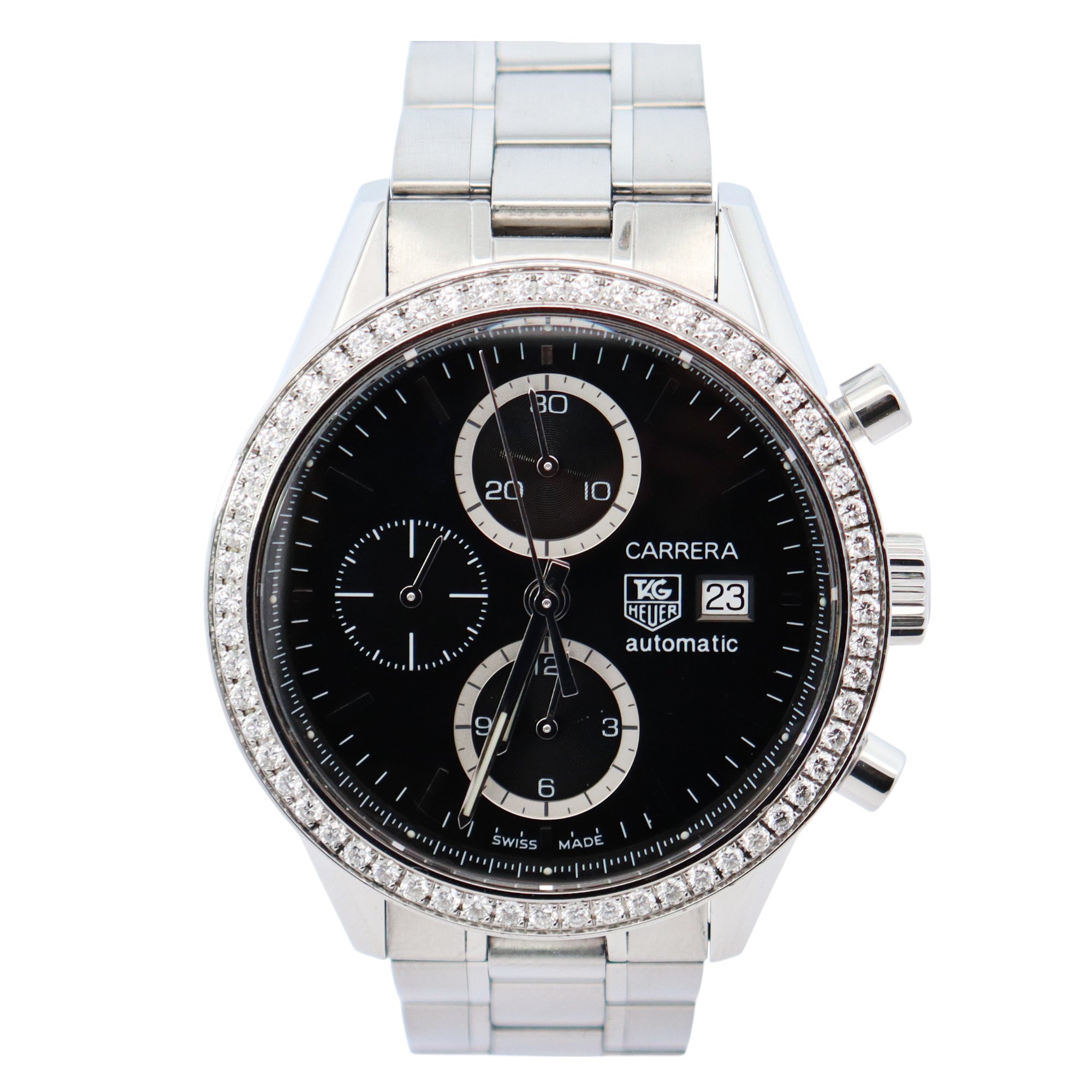Tag Heuer Carrera 41mm Black Dial Watch Ref# CV201J - Happy Jewelers Fine Jewelry Lifetime Warranty