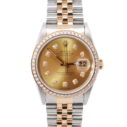 Rolex Datejust 36mm Champagne Dial Watch Ref# 16233 - Happy Jewelers Fine Jewelry Lifetime Warranty