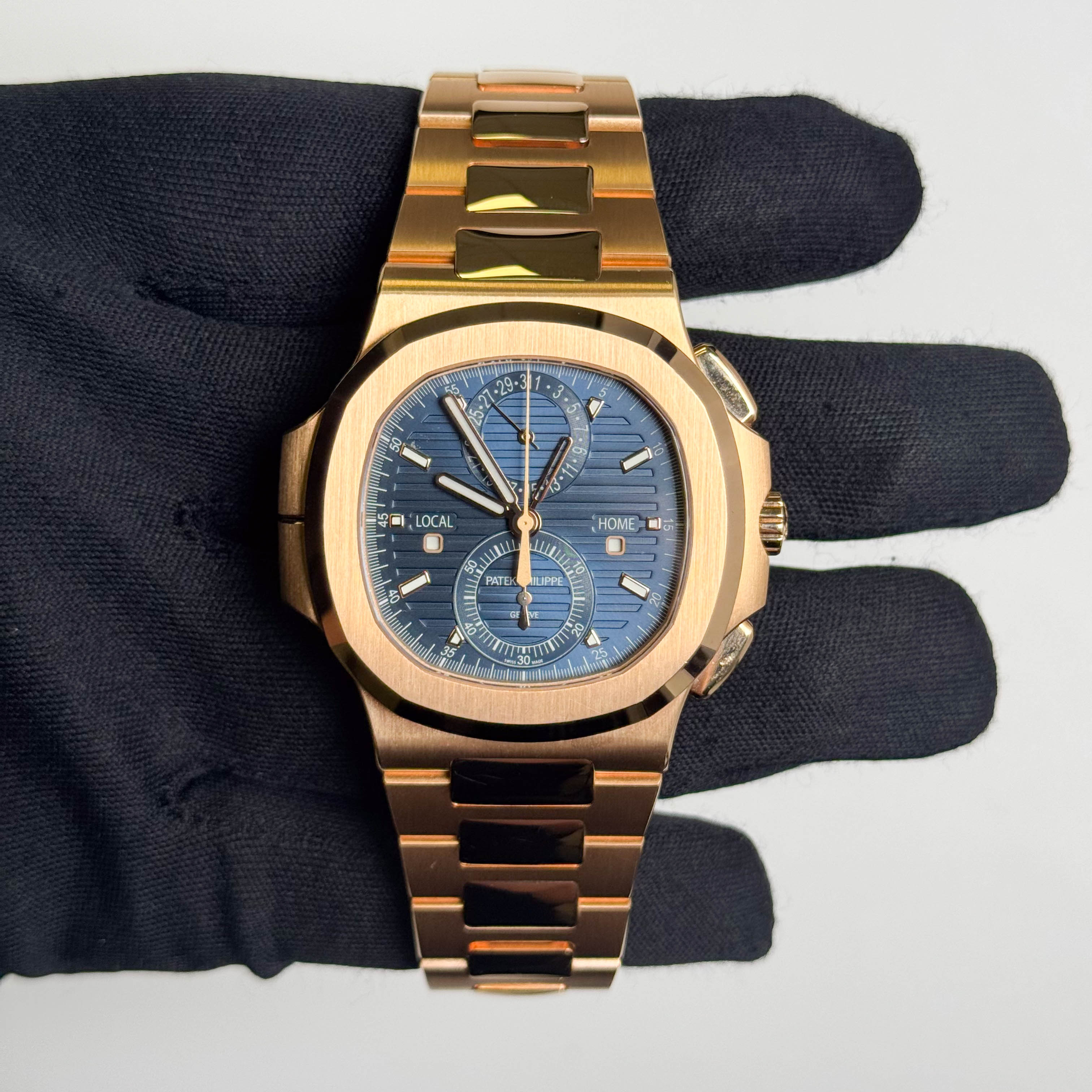 Patek Philippe Nautilus 40.5mm Blue Stick Dial Watch Ref# 5990/1R