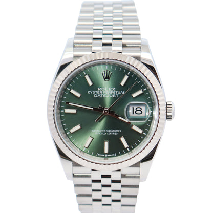 Rolex Datejust 36mm Green Dial Watch Ref# 126234 - Happy Jewelers Fine Jewelry Lifetime Warranty