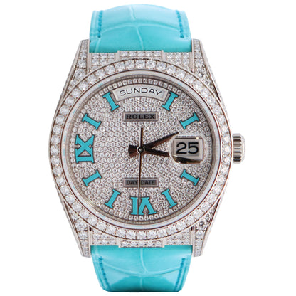 Rolex Day-Date 40mm Pave Dial Watch Ref# 128159RBR - Happy Jewelers Fine Jewelry Lifetime Warranty