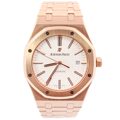 Audemars Piguet Royal Oak 41mm White Dial Watch Ref# 15400OR.OO.1220OR.02 - Happy Jewelers Fine Jewelry Lifetime Warranty