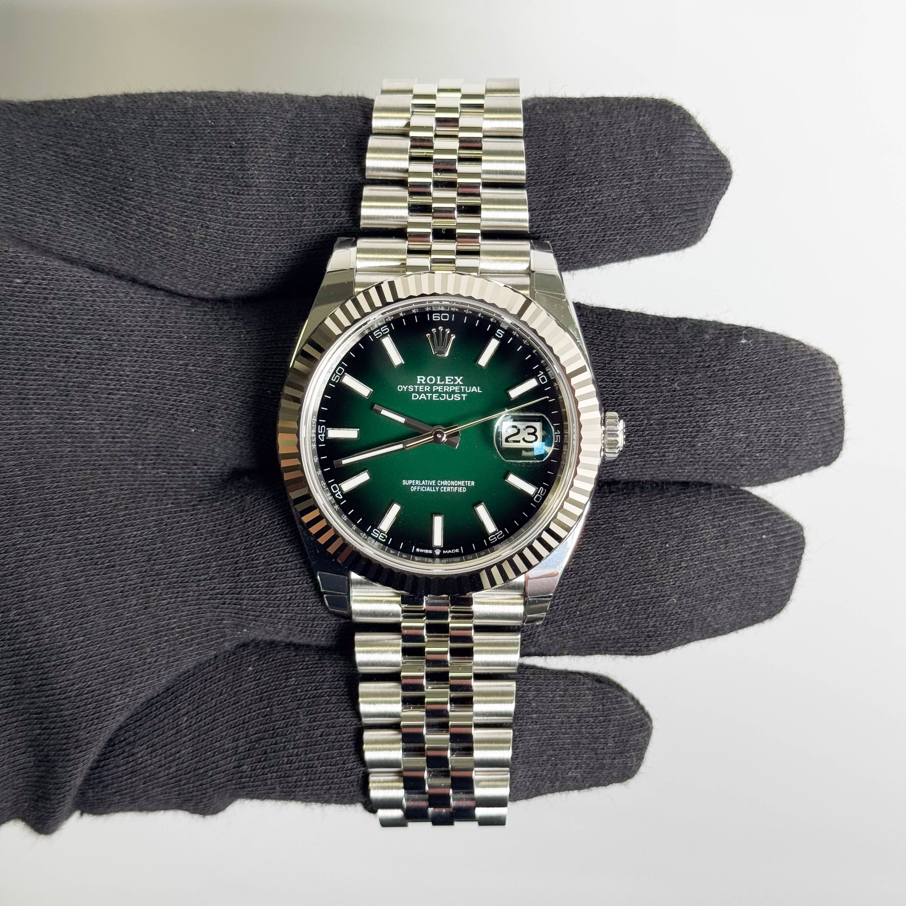 Rolex Datejust 41mm Green Ombre Dial Watch Ref# 126334