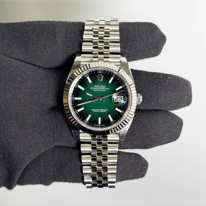 Rolex Datejust 41mm Green Ombre Dial Watch Ref# 126334