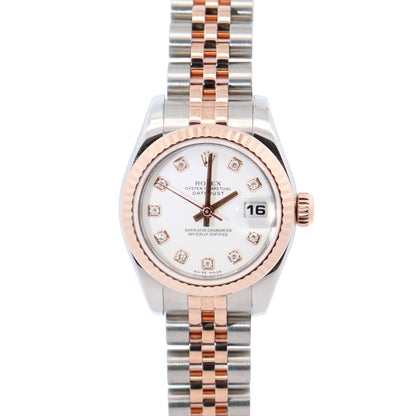 Rolex Datejust 26mm White Dial Watch Ref# 179171 - Happy Jewelers Fine Jewelry Lifetime Warranty