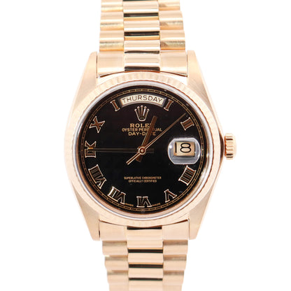 Rolex Day-Date 36mm Black Dial Watch Ref# 18038 - Happy Jewelers Fine Jewelry Lifetime Warranty