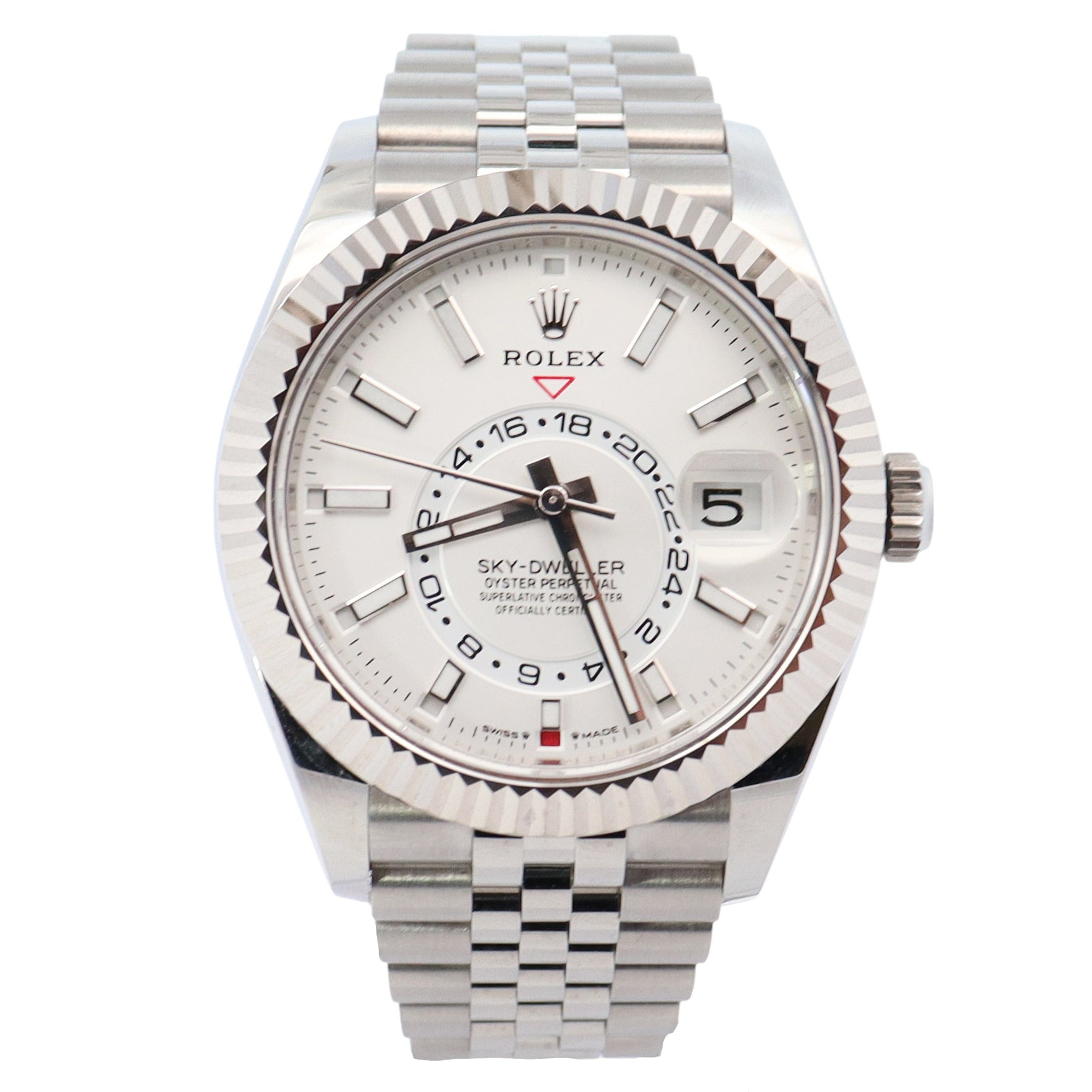 Rolex Sky-Dweller 42mm White Dial Watch Ref# 336934 - Happy Jewelers Fine Jewelry Lifetime Warranty
