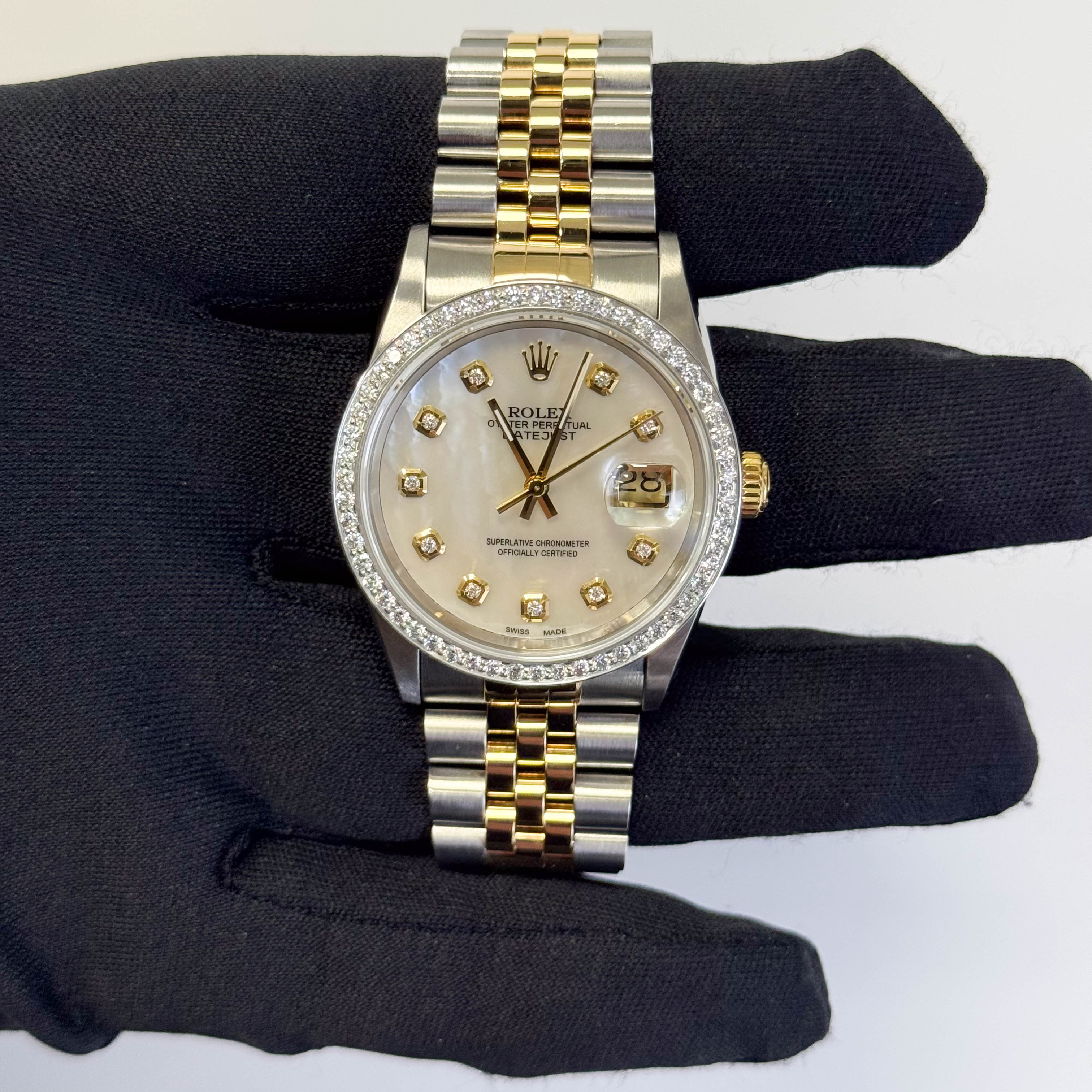 Rolex Datejust 36mm MOP Dial Watch Ref# 16233 - Happy Jewelers Fine Jewelry Lifetime Warranty