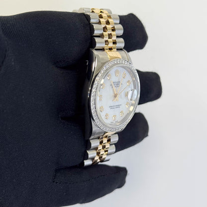 Rolex Datejust 36mm MOP Dial Watch Ref# 16233 - Happy Jewelers Fine Jewelry Lifetime Warranty