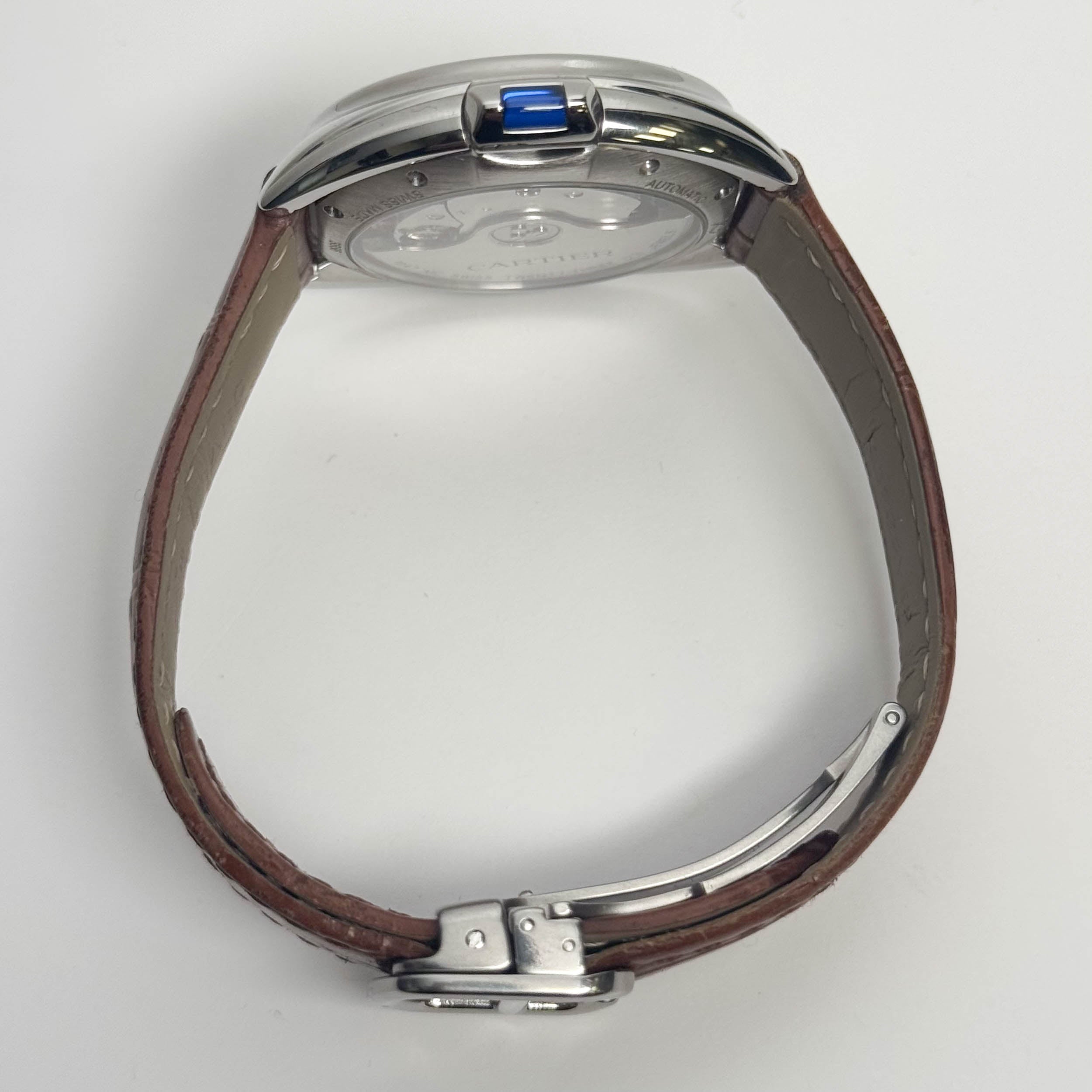 Cartier Cle De 35mm Silver Dial Watch Ref# WSCL0017