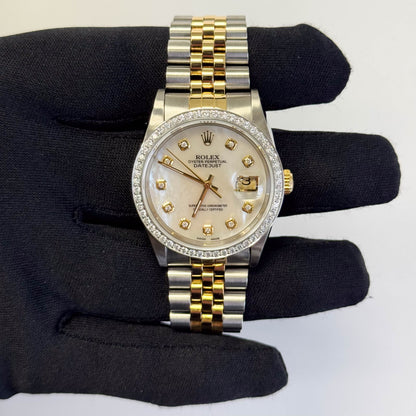 Rolex Datejust 36mm MOP Dial Watch Ref# 16233 - Happy Jewelers Fine Jewelry Lifetime Warranty
