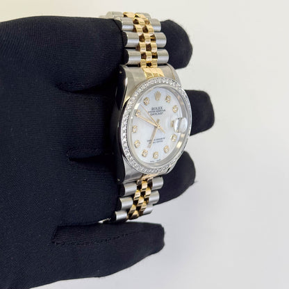 Rolex Datejust 36mm MOP Dial Watch Ref# 16233 - Happy Jewelers Fine Jewelry Lifetime Warranty