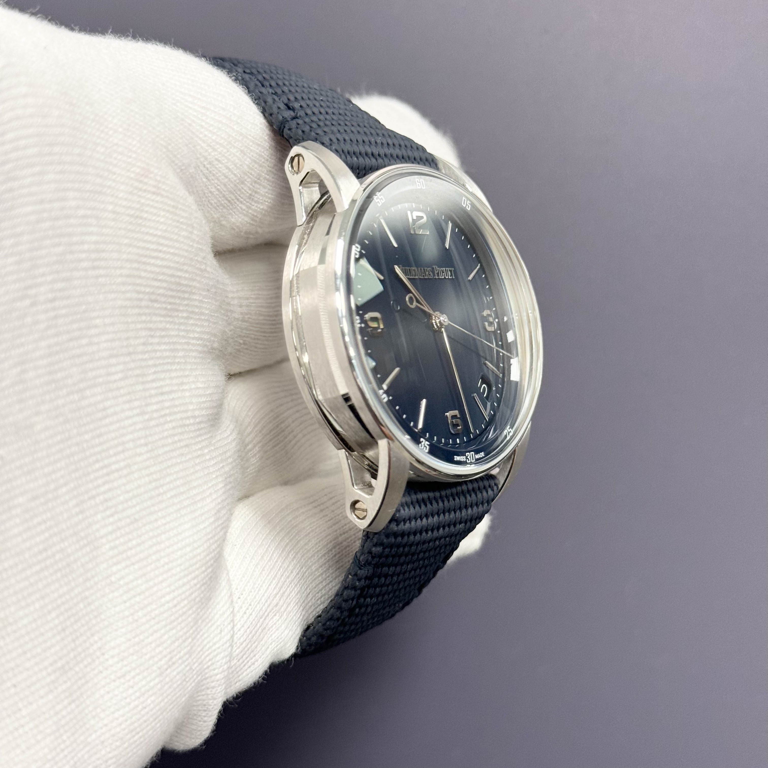 Audemars Piguet Code 11.59 41mm Blue Dial Watch Reference#  15210BC.OO.A321CR.01 - Happy Jewelers Fine Jewelry Lifetime Warranty