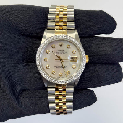 Rolex Datejust 36mm MOP Dial Watch Ref# 16233 - Happy Jewelers Fine Jewelry Lifetime Warranty