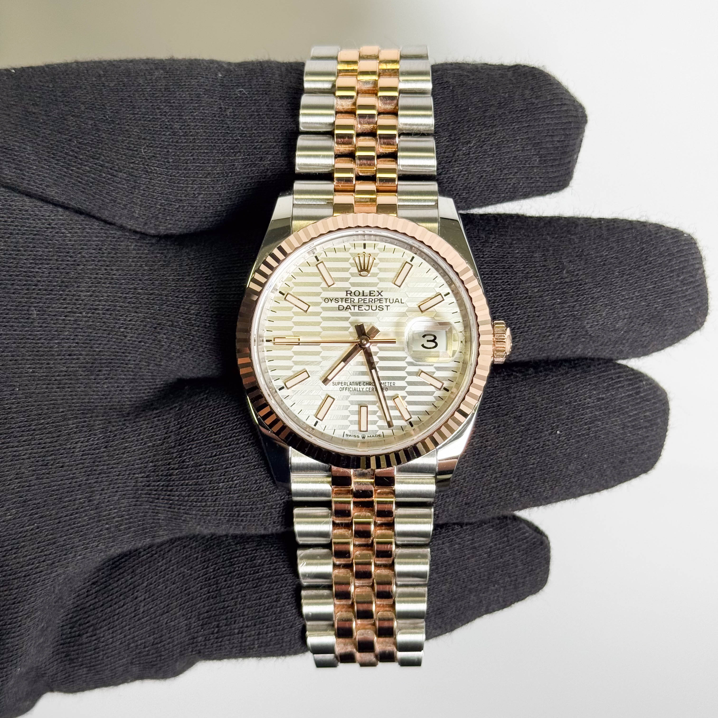 Rolex Datejust 36mm Silver Motif Dial Watch Ref# 126231