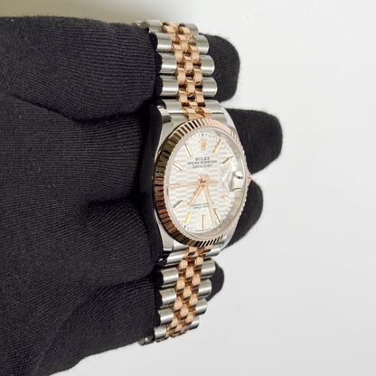 Rolex Datejust 36mm Silver Motif Dial Watch Ref# 126231
