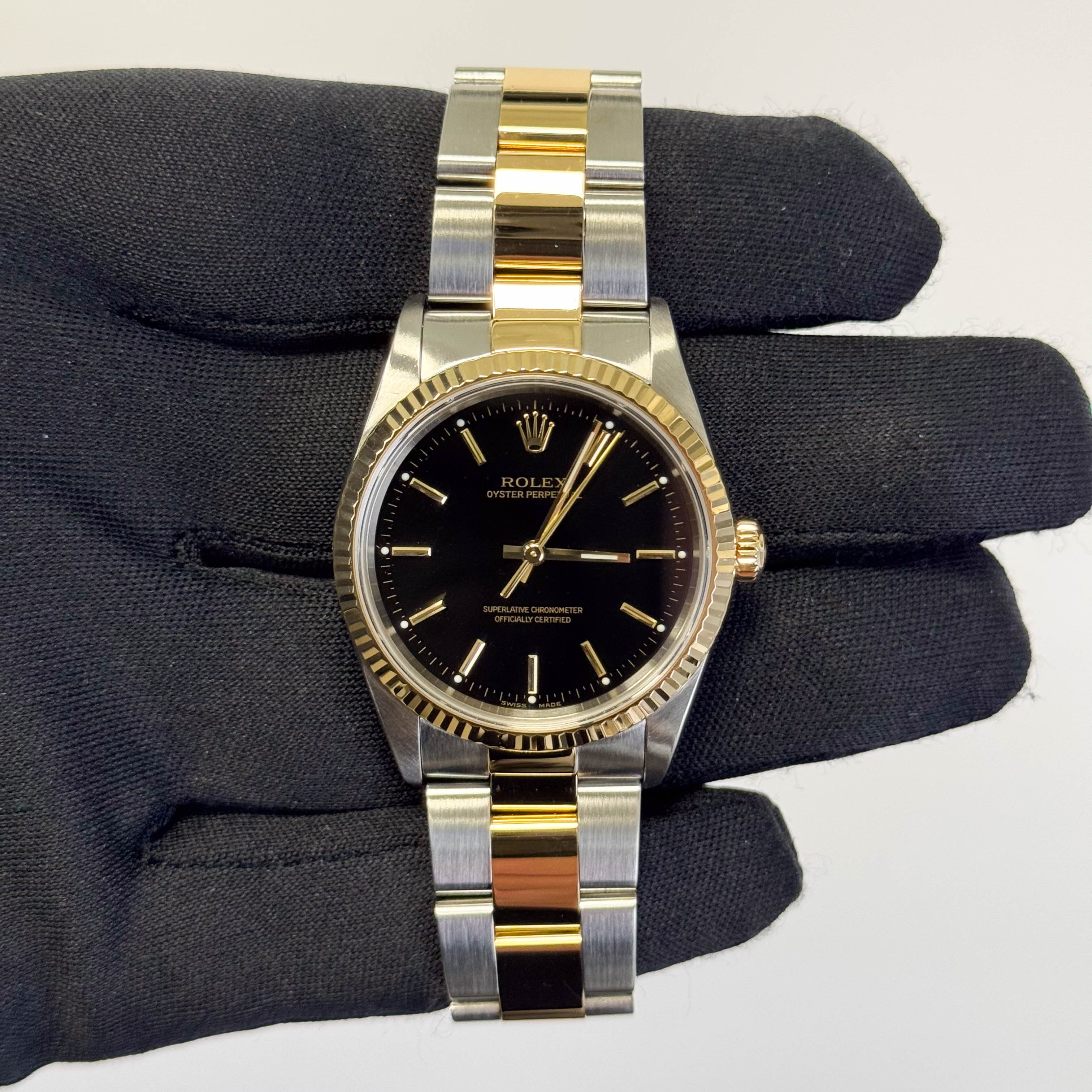 Rolex Oyster Perpetual 34mm Black Dial Watch Ref# 14233 - Happy Jewelers Fine Jewelry Lifetime Warranty