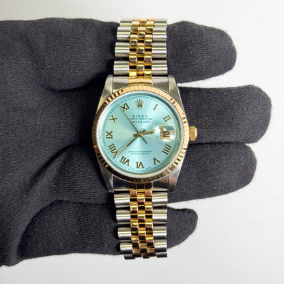 Rolex Datejust 36mm Custom Ice Blue Dial Watch Ref# 16233
