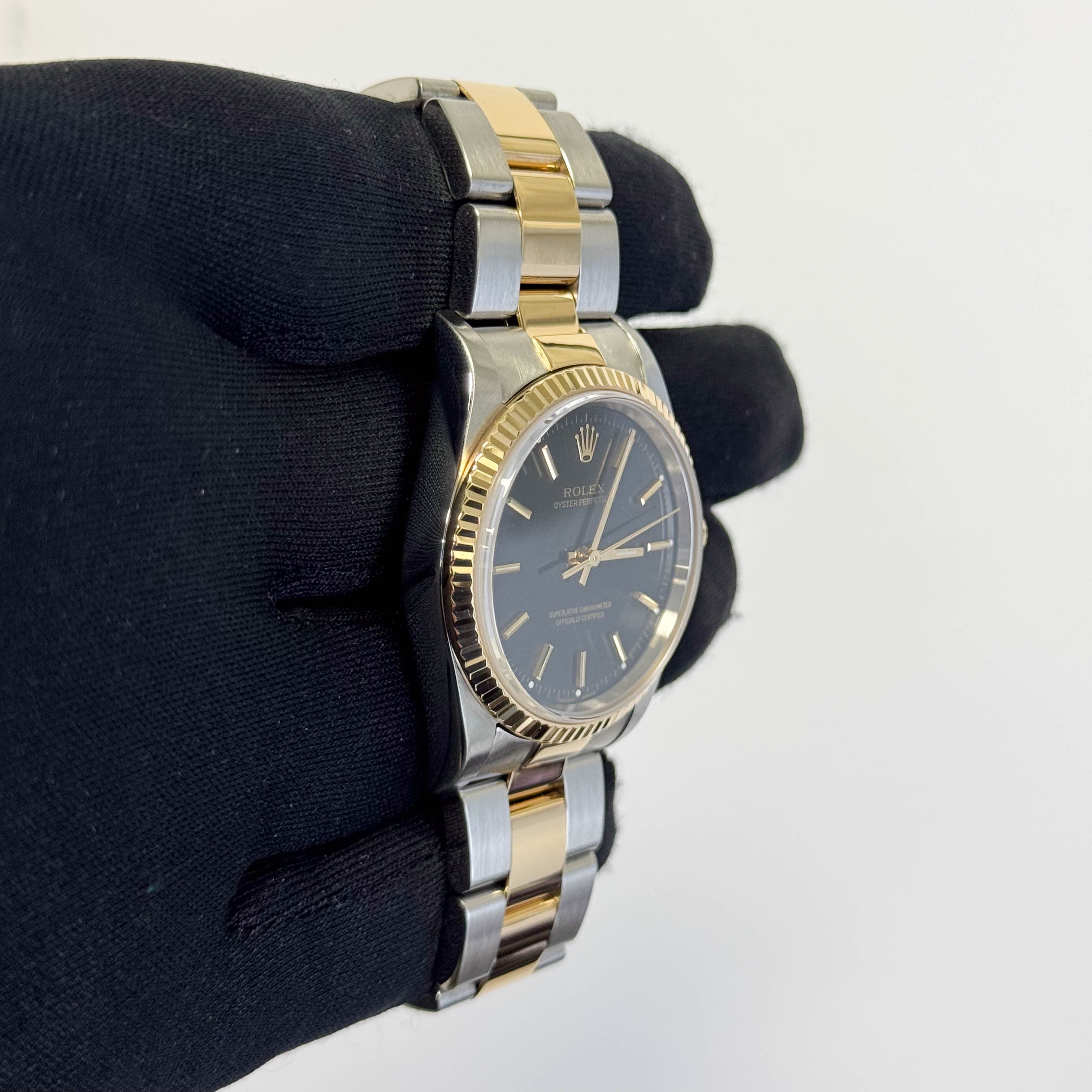 Rolex Oyster Perpetual 34mm Black Dial Watch Ref# 14233 - Happy Jewelers Fine Jewelry Lifetime Warranty