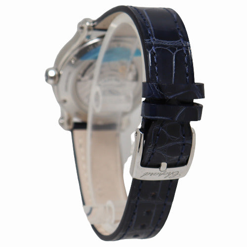 BRAND NEW! Chopard Ladies Happy Sport Stainless Steel 33mm Silver Dial Watch Reference# 278608-3001 - Happy Jewelers Fine Jewelry Lifetime Warranty