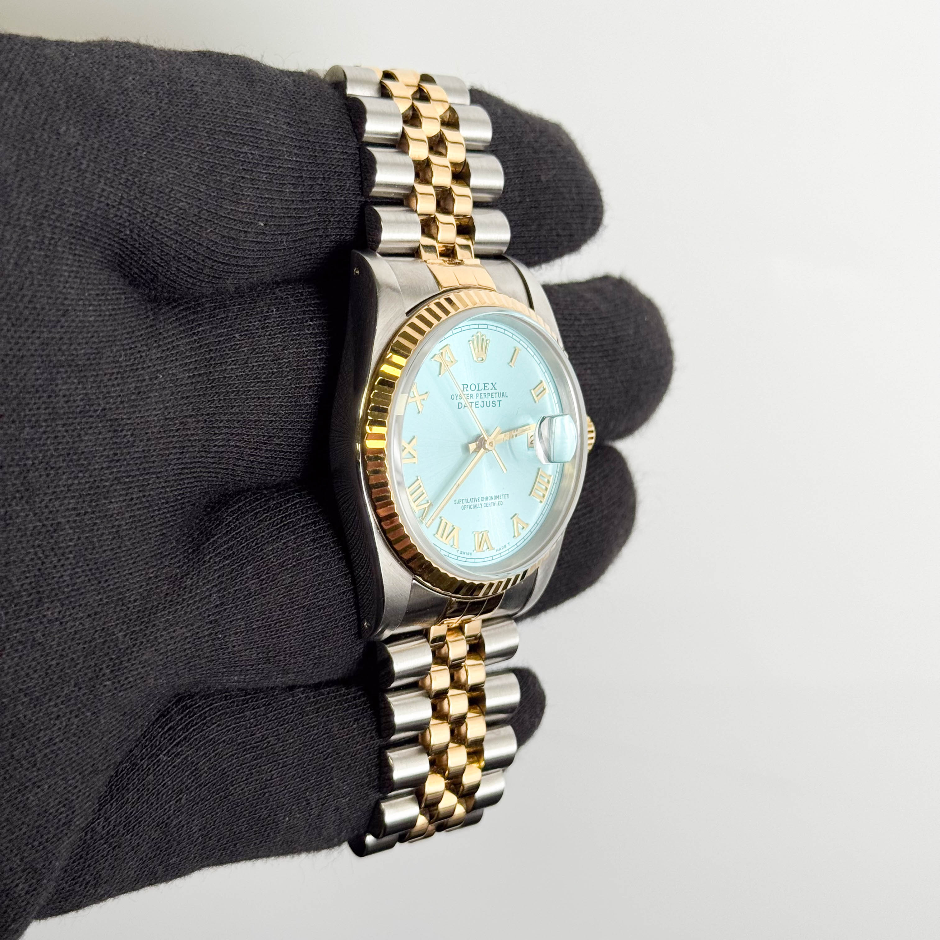 Rolex Datejust 36mm Custom Ice Blue Dial Watch Ref# 16233