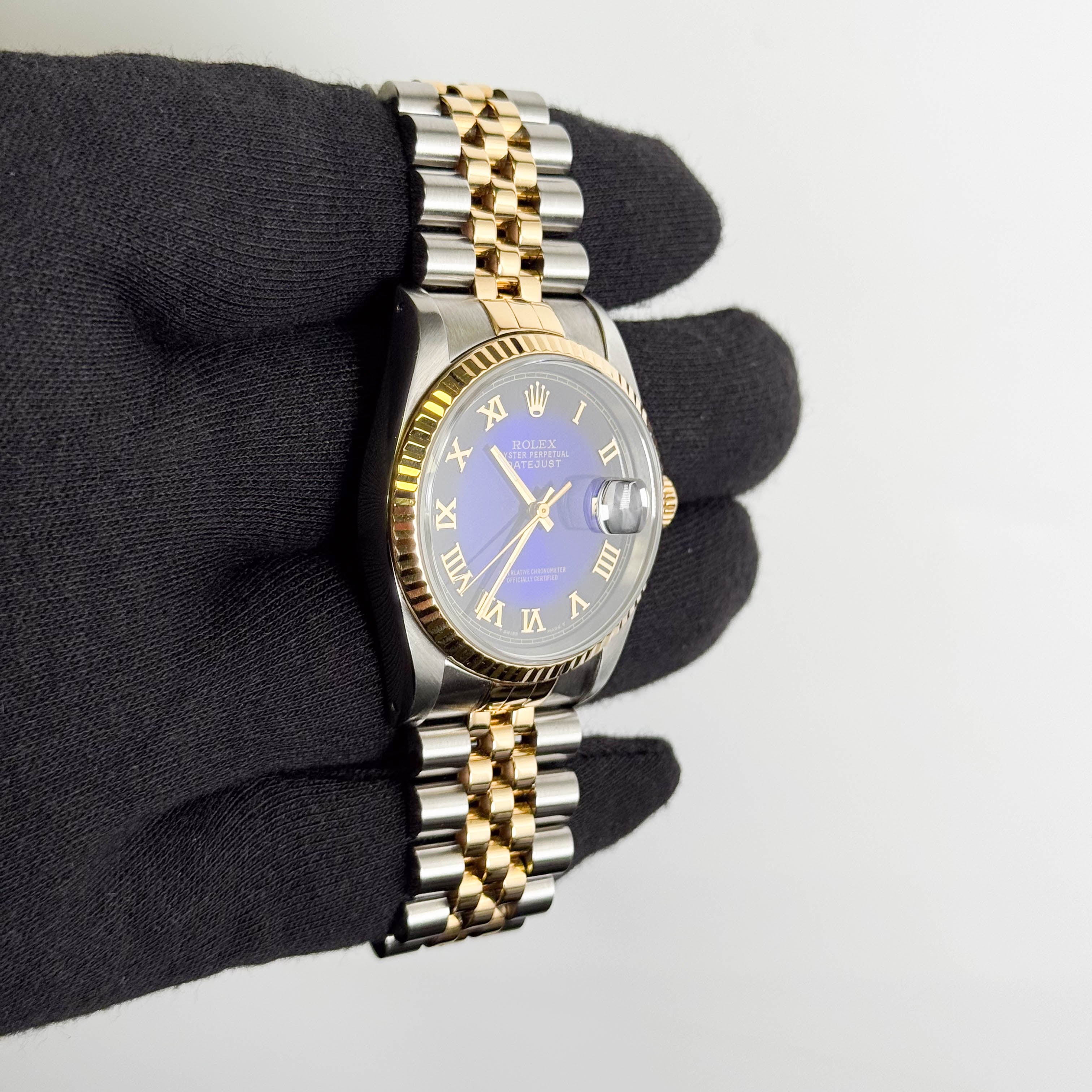 Rolex Datejust 36mm Custom Blue Ombre Dial Watch Ref# 16233