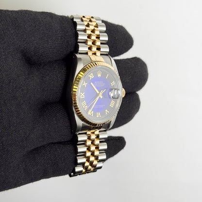 Rolex Datejust 36mm Custom Blue Ombre Dial Watch Ref# 16233
