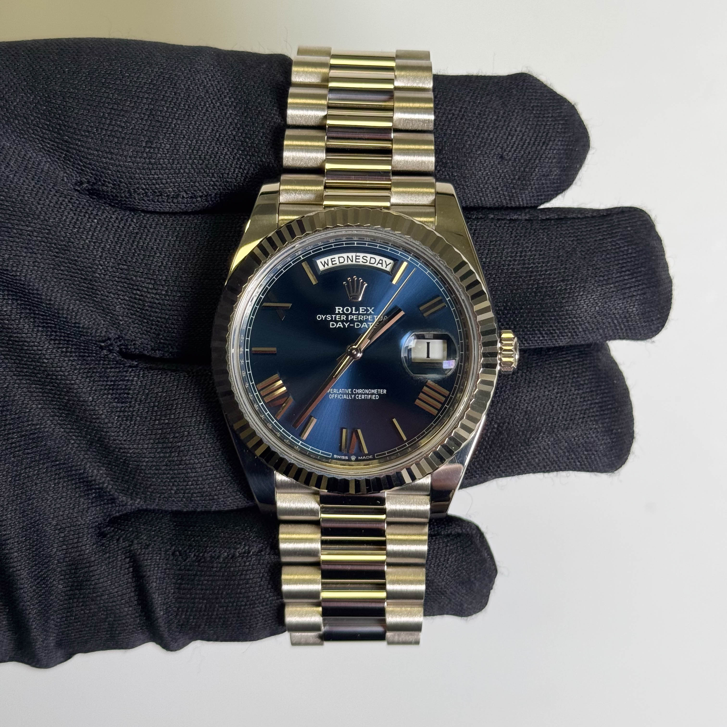 Rolex Day-Date 40mm Blue Dial Watch Ref# 228239